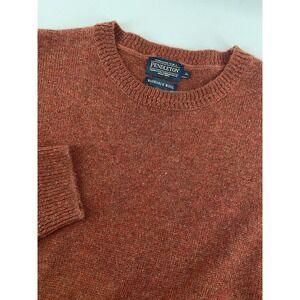 Pendleton Sweater Mens XL Rust Ragg Wool Crewneck Pullover Washable Classic